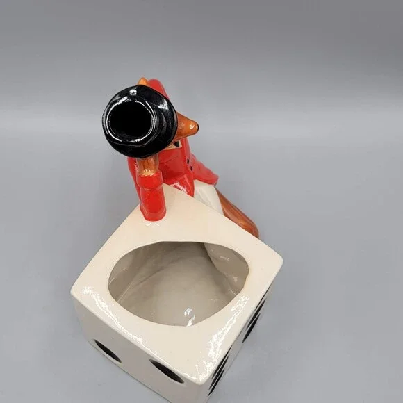 Vintage Jim Beam Fox Swizzle Stick Holder 1981 Dice Ceramic - Picture 5 of 12